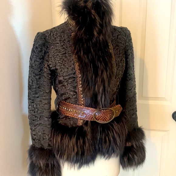 Roberto Cavalli Persian lamb and fox fur coat. - Picture 3 of 15